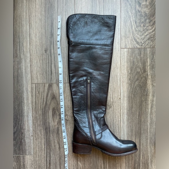 Frye Shirley Over the Knee Brown Leather Riding Boots | 6 - Picture 10 of 16